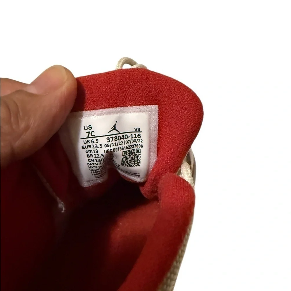 Jordan Red and White High-Top Sneakers in new conditions size7C